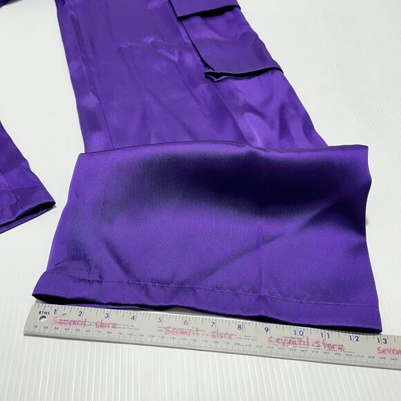 Versace Runway 2023 Wide Leg Cargo Trouser Pants Orchid Purple 40/ 4 NWT $1,875 - Picture 10 of 14